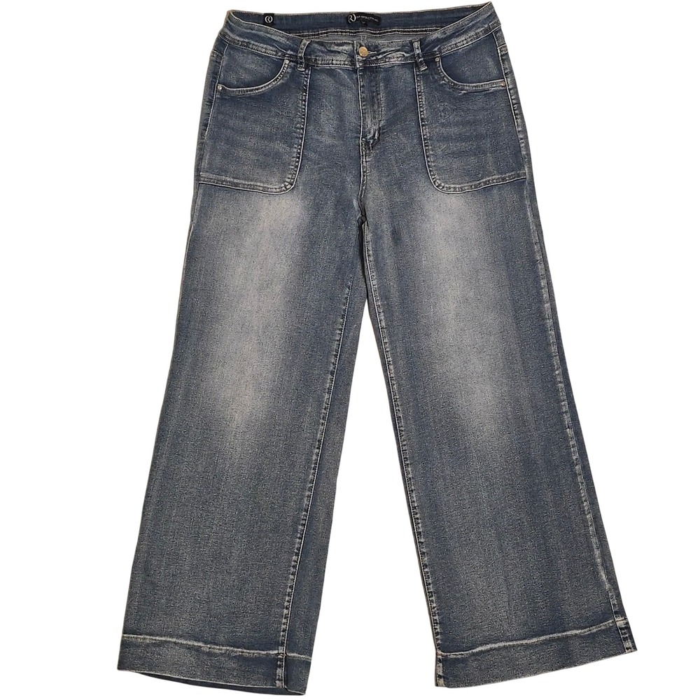 Our Republic For All Women Blue Wide Leg Jeans Size 16 Medium Wash Denim